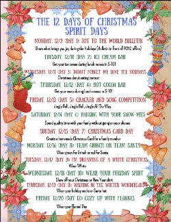 12 Days of Christmas Spirit Days